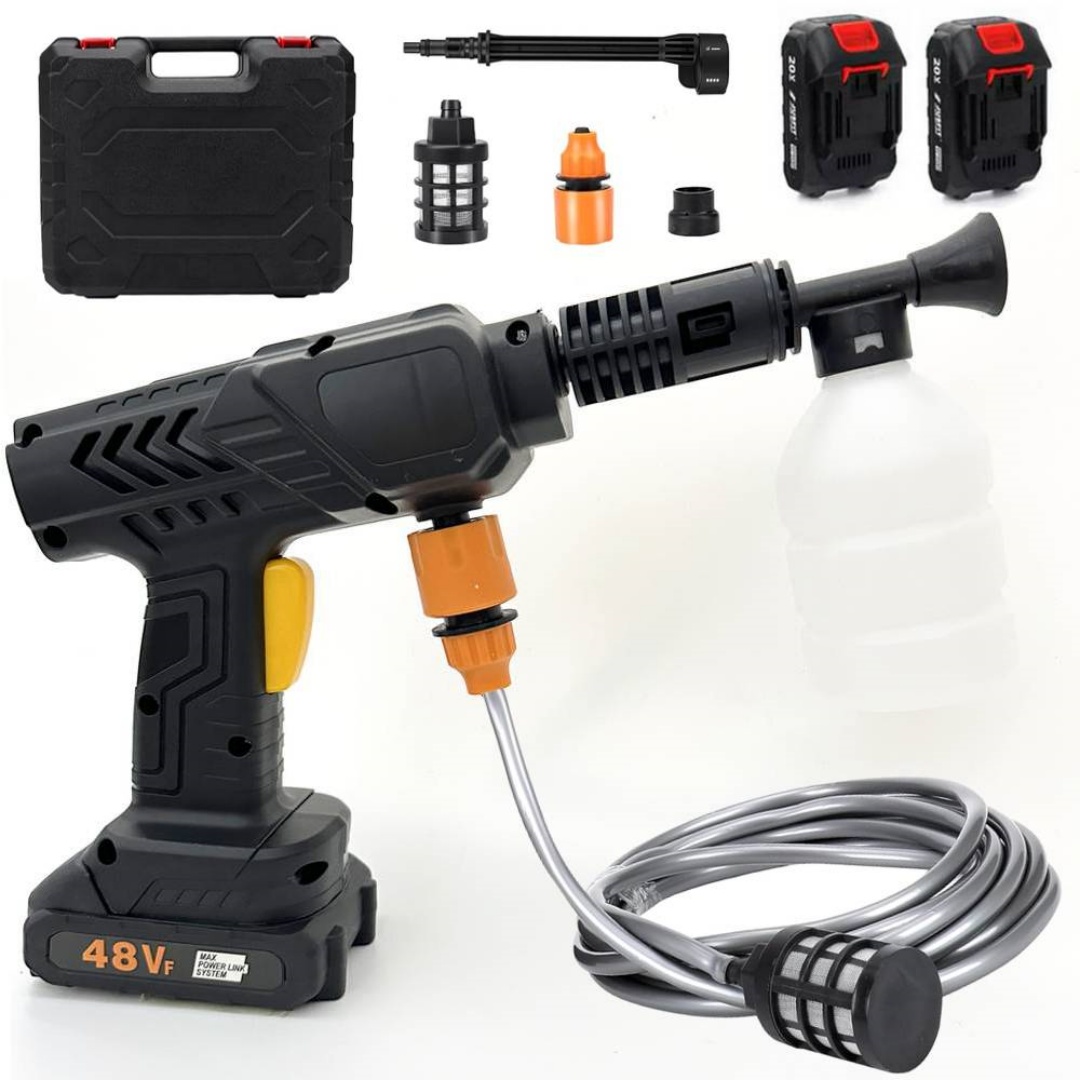 Cordless Car High Pressure Washer Jet 7in1 Rechargeable Cleaner Gun 2Battery