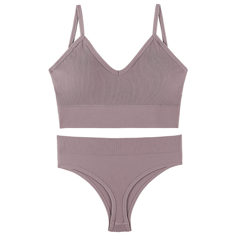  Women's Underwear Small Chest Push-up Thin Wireless Large Size Sports Sling Vest French Triangle Cup Bra Set