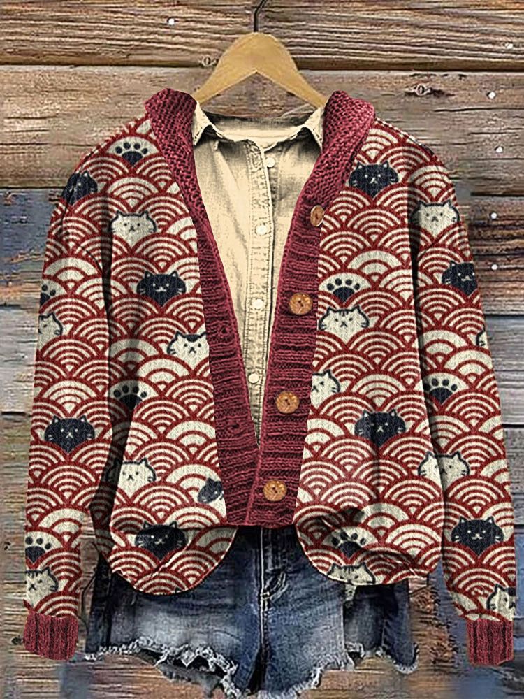 3D Digital Printing Cardigan Knitted Coat Imitation Sweaters Women's Clothing