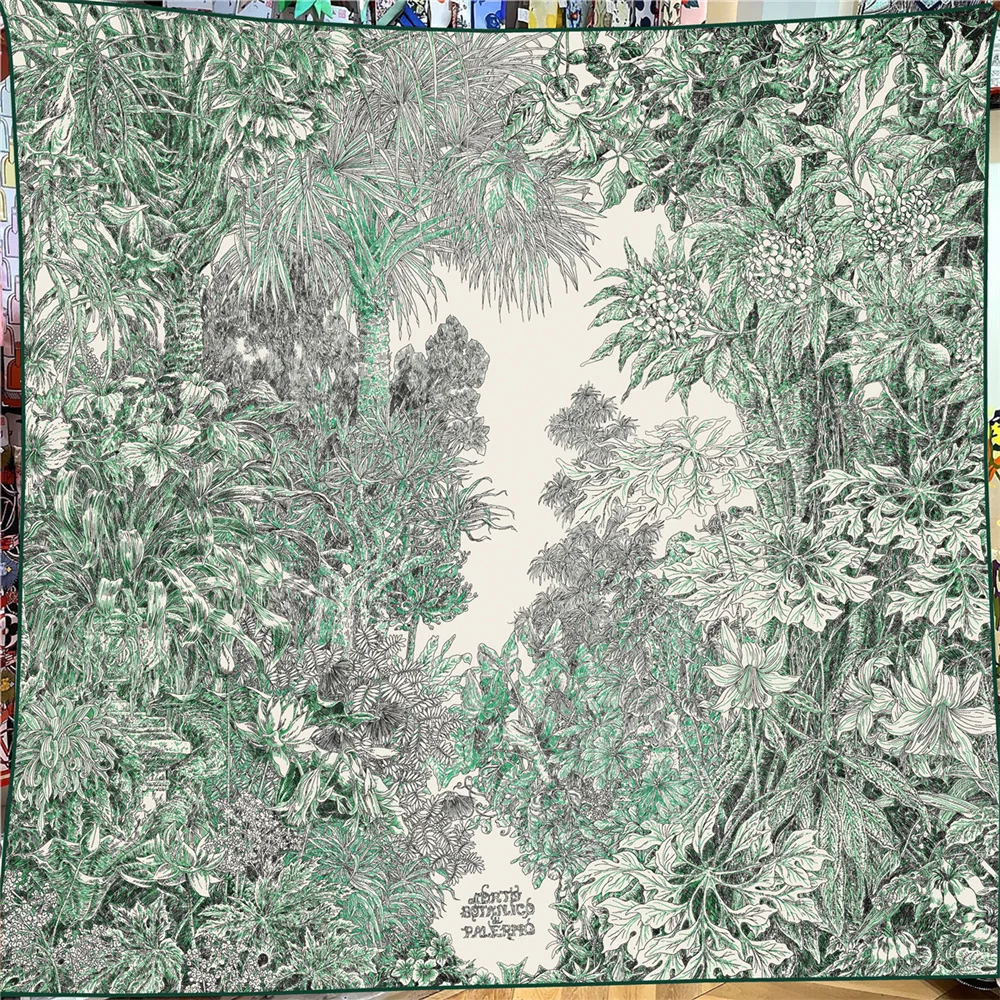  Winter Silk Cashmere Scarf Women Cashew Printed Shawls Warm Pashmina Square Scarves Wraps Brand Hijabs Lady Big Bandana 135CM