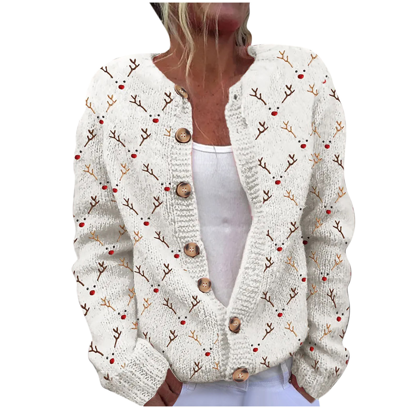  3D Digital Printing Cardigan Knitted Coat Imitation Sweaters Women's Clothing