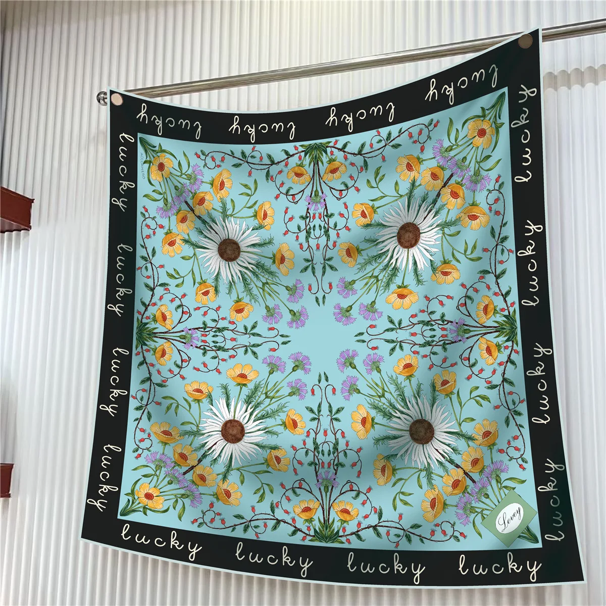  90cm Brand Square Scarf Women Fashion Floral Twill Silk Scarf Shawl Hijab Luxury Bandana Foulard Neckerchief Head Scarf For Lady