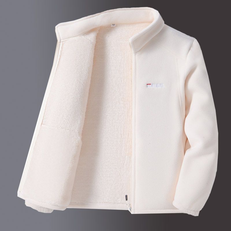  Fleece Sweater Thick Loose Mom Stand Collar Coat