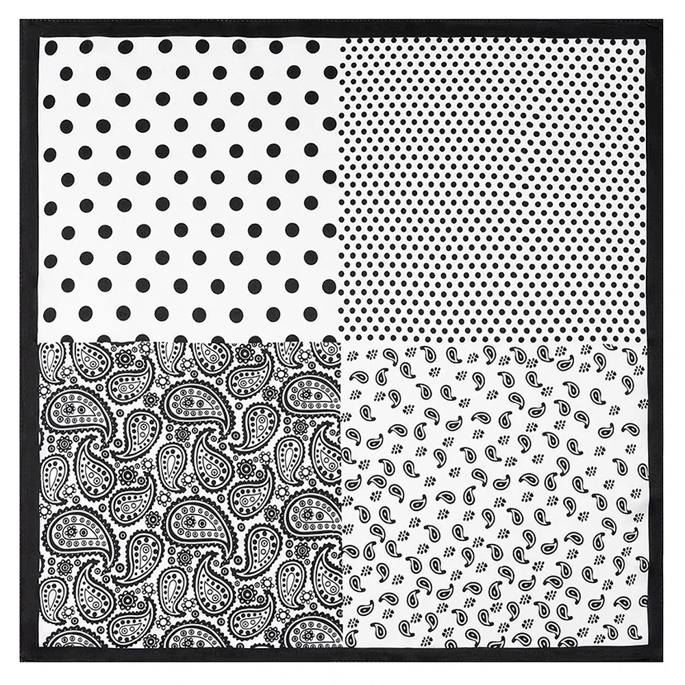  100% Pure Mulberry Silk Women Square Scarf Prints Headband Neckerchief Luxury Female Hair Ornament Female Bandana Scarves 53CM