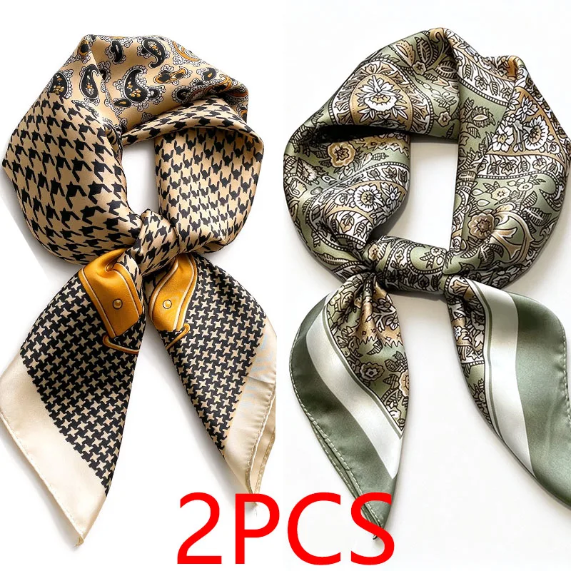  Luxury Silk Scarf Neckerchief Women's Silk Square Scarf Purse Scarf for Women Designer Silk Headscarf SJ01
