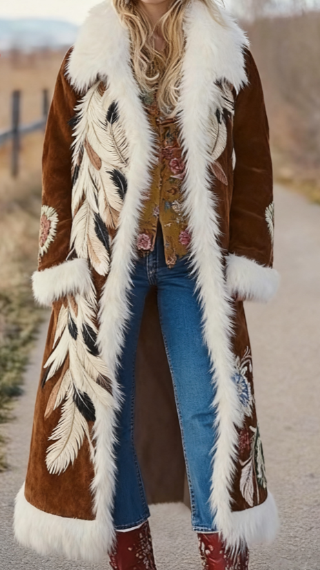  Long-sleeved Printed Coat For Ladies