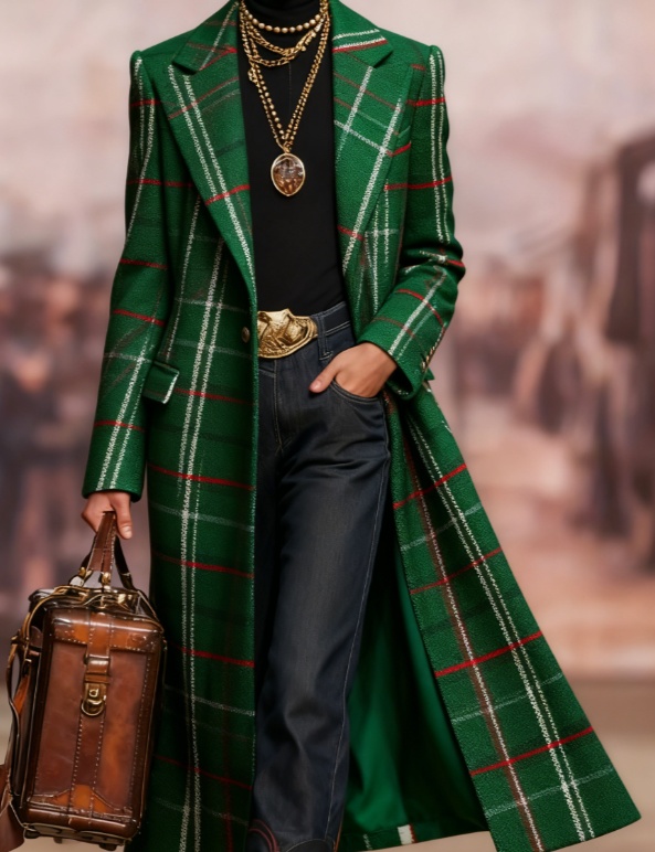  Retro-modern Casual Style Long Suit Coat