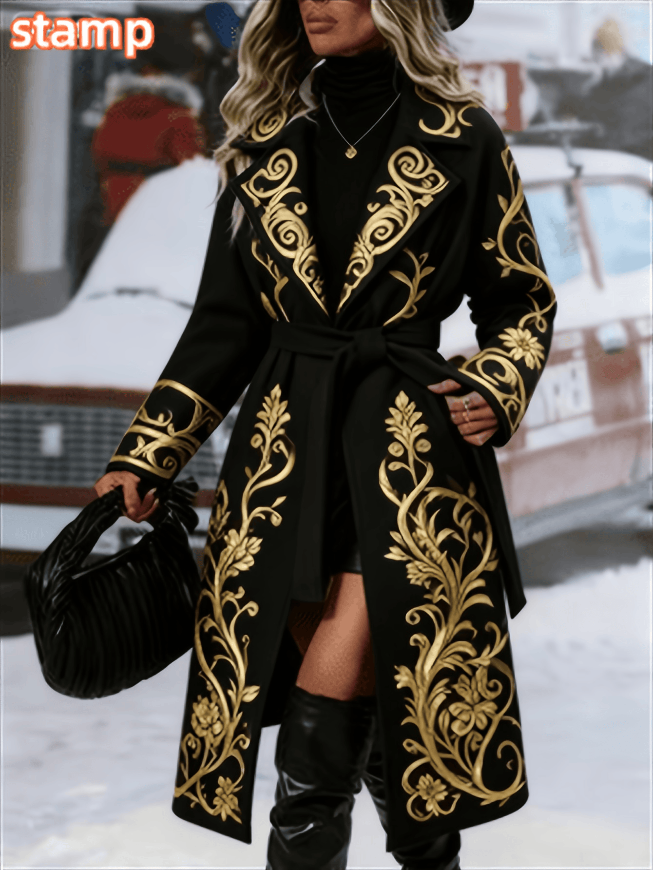  Women's Fashionable And Comfortable Printed Casual Long Coat