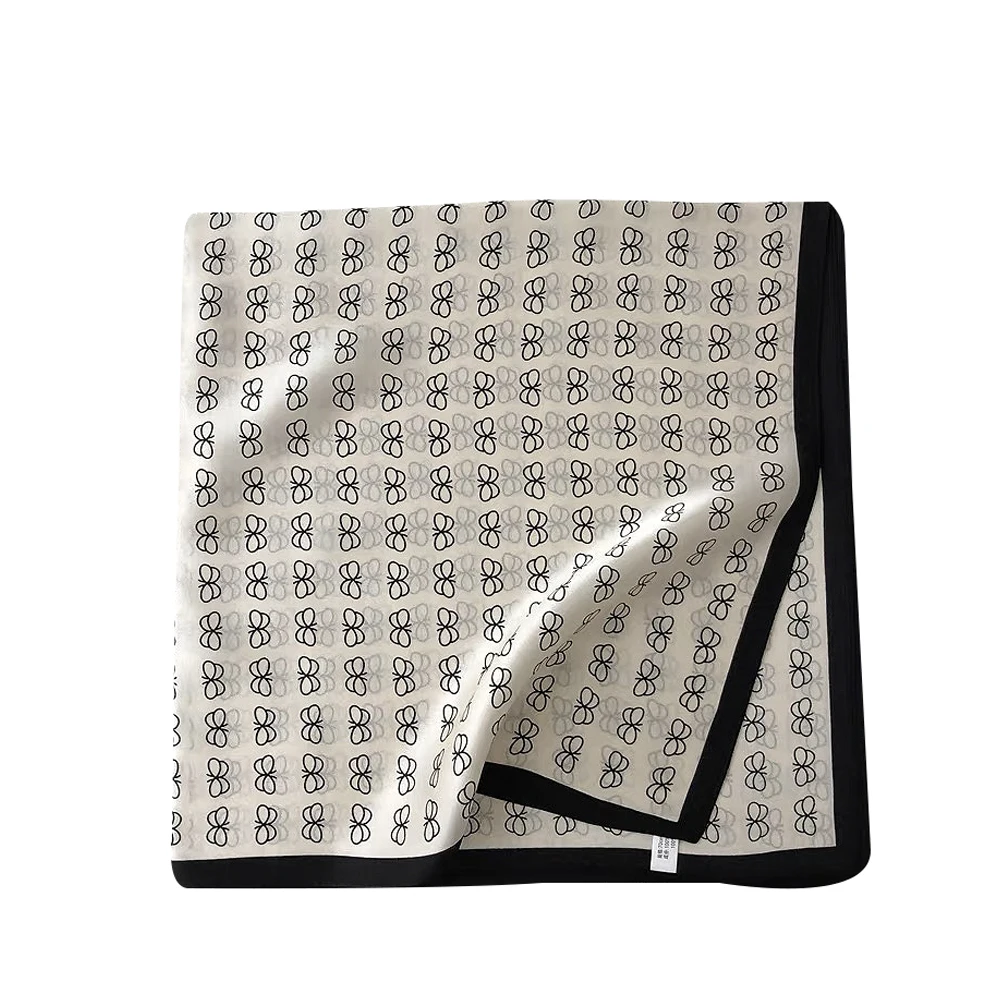  100% Pure Mulberry Silk Women Square Scarf Prints Headband Neckerchief Luxury Female Hair Ornament Female Bandana Scarves 53CM