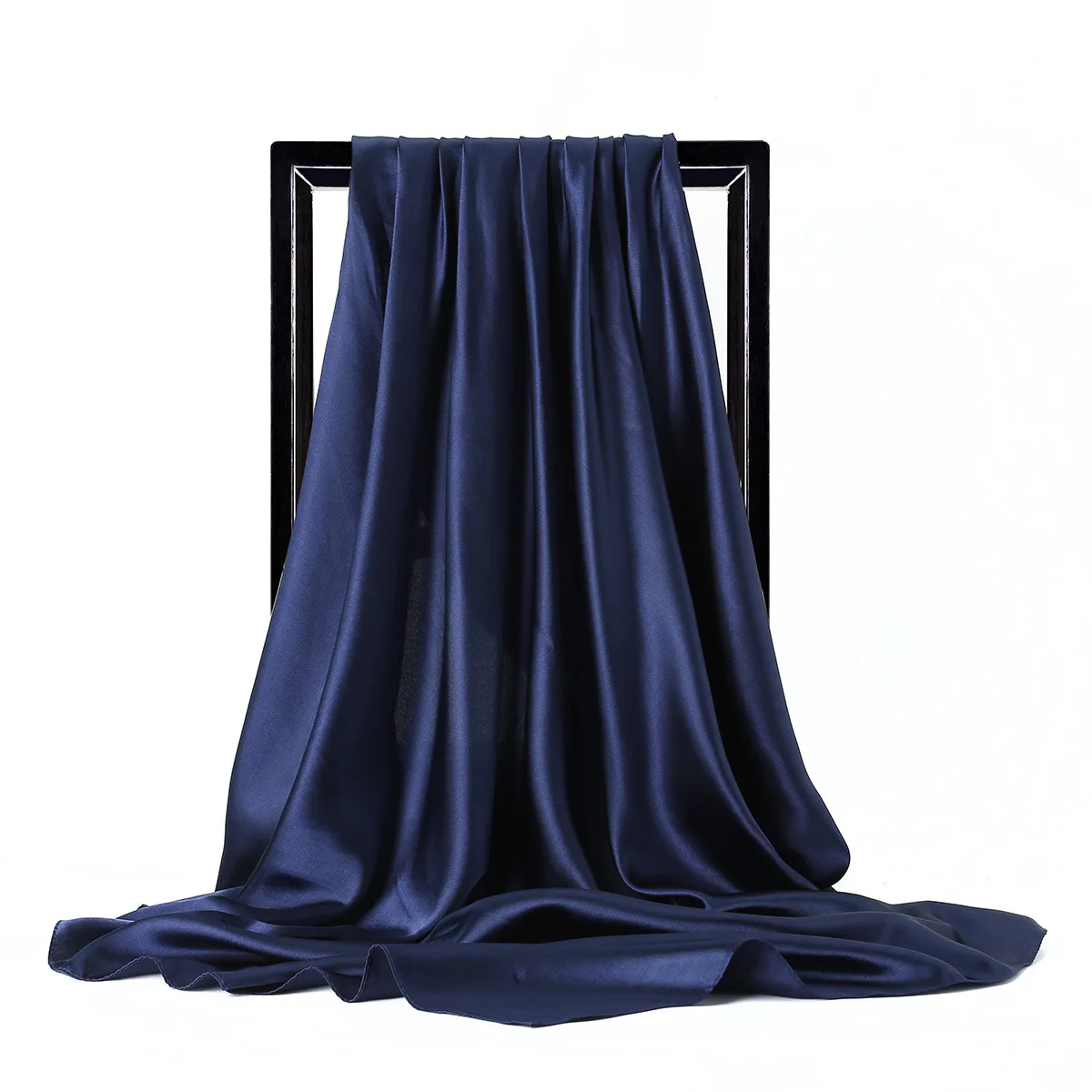  Luxury Brand Silk Scarf Women Satin Solid color Hijab Scarves Muslim Pareo Bandana Female Shawl Wrap Headband Foulard 90*90cm