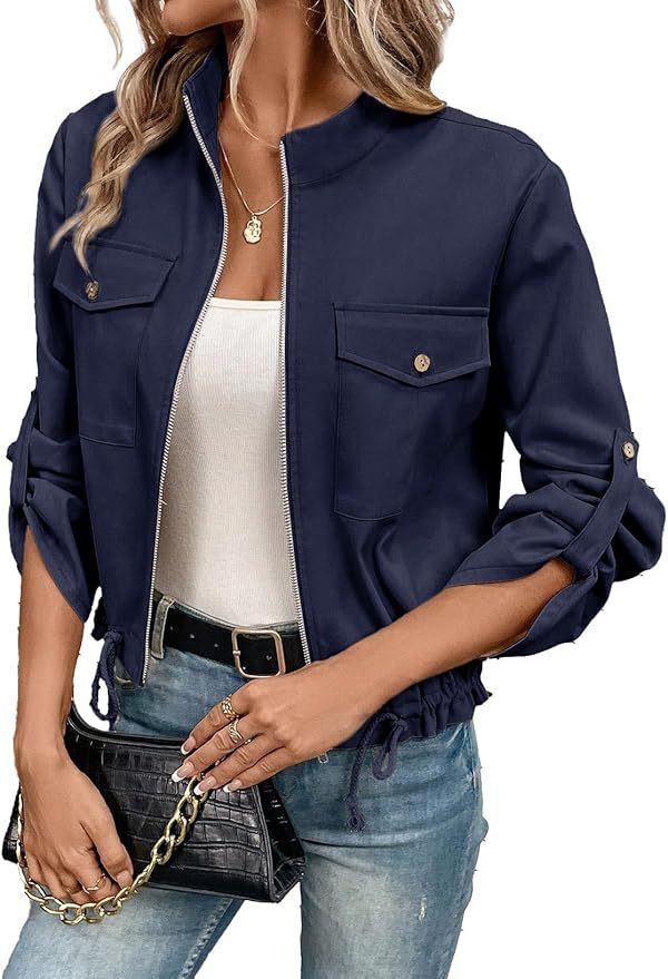  Women's Solid Color Long Sleeves Coat