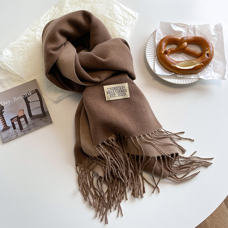  Double-sided Artificial Cashmere Scarf Women's Winter Warm Couple