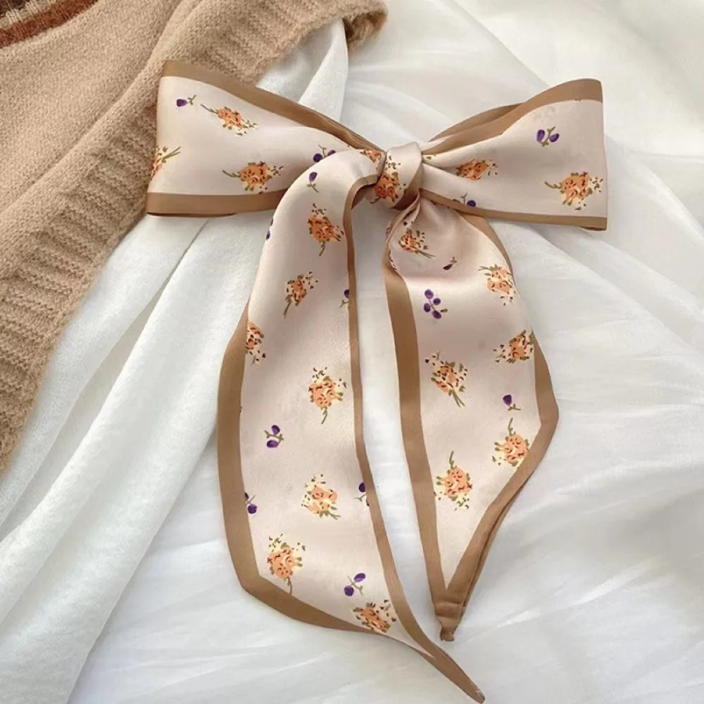  1/4pcs Silk Feel Skinny Silk Scarf Foulard Ribbon Scarves Hair Accessories HairBand Headscarves Bag Wrist Bandana Women Spring
