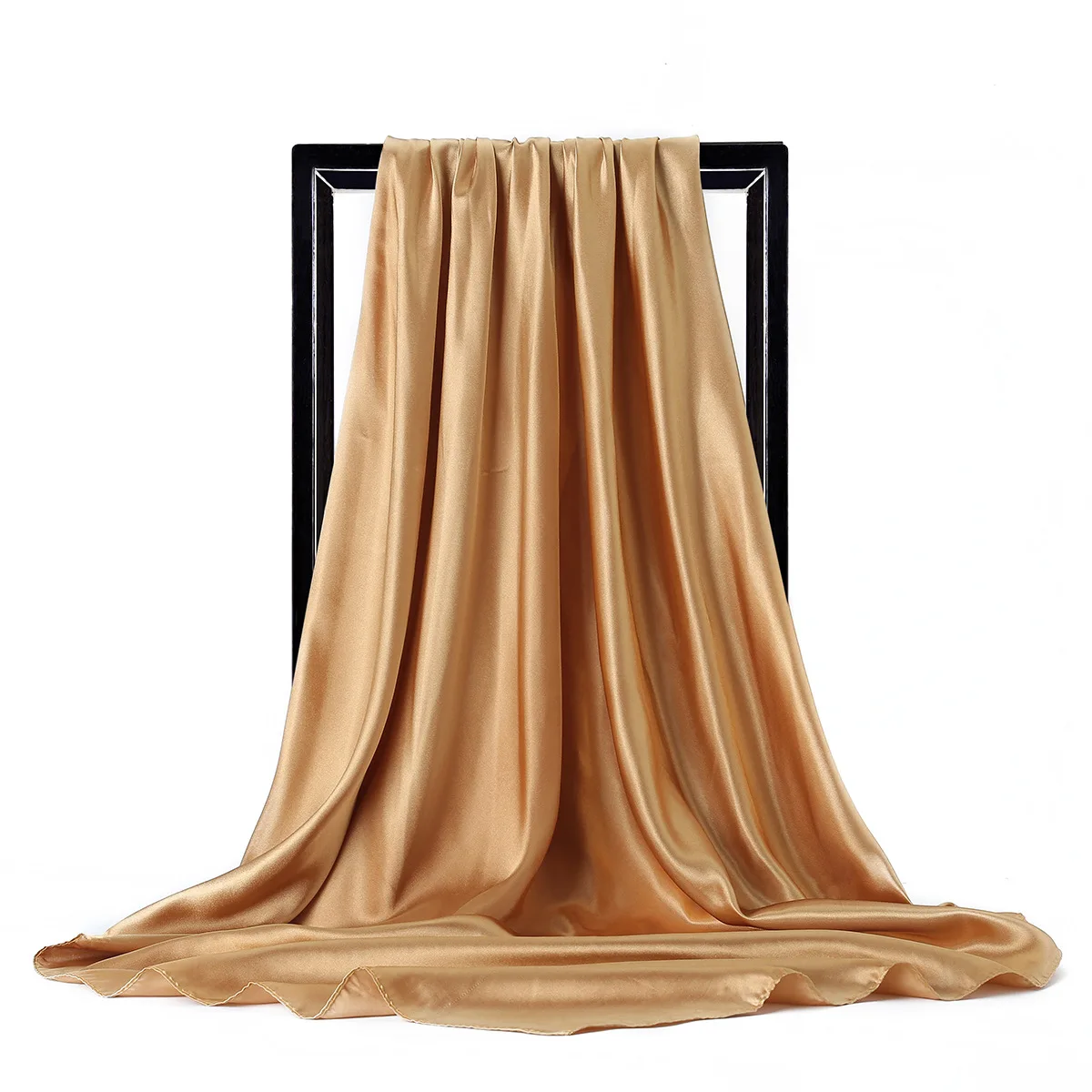  Luxury Brand Silk Scarf Women Satin Solid color Hijab Scarves Muslim Pareo Bandana Female Shawl Wrap Headband Foulard 90*90cm