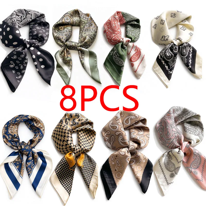  Luxury Silk Scarf Neckerchief Women's Silk Square Scarf Purse Scarf for Women Designer Silk Headscarf SJ01