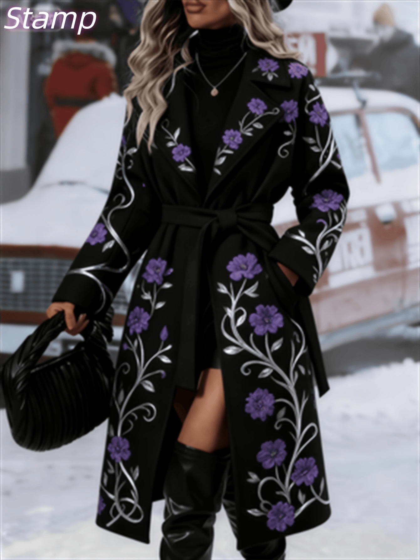  Women's Fashionable And Comfortable Printed Casual Long Coat