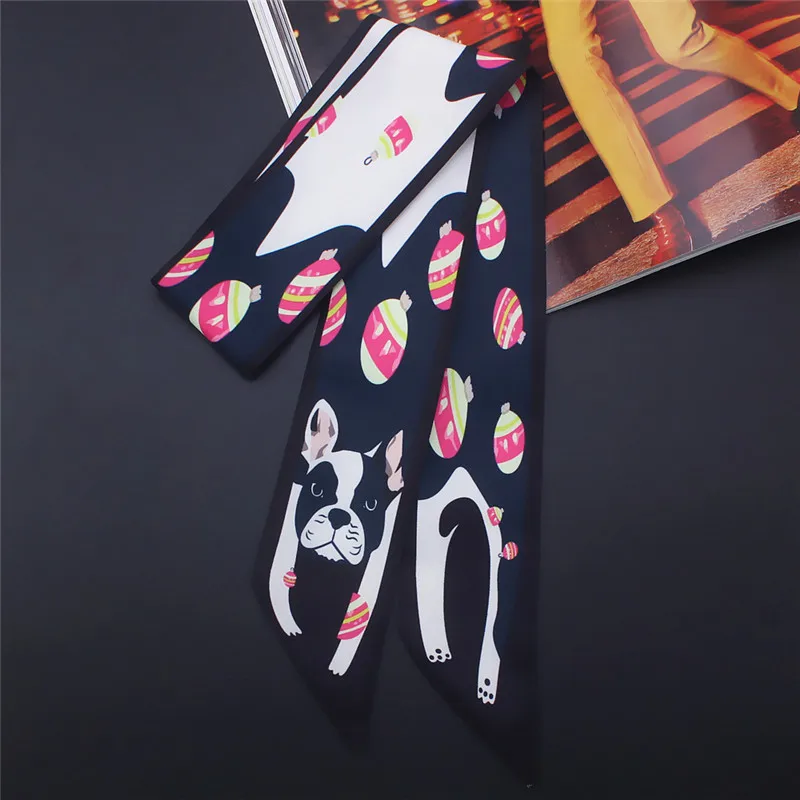  17 Colors Animal Print New Bag Skinny Silk Scarf For Women Luxury Brand Foulard Women Tie Fashion Head Scarves For Ladies