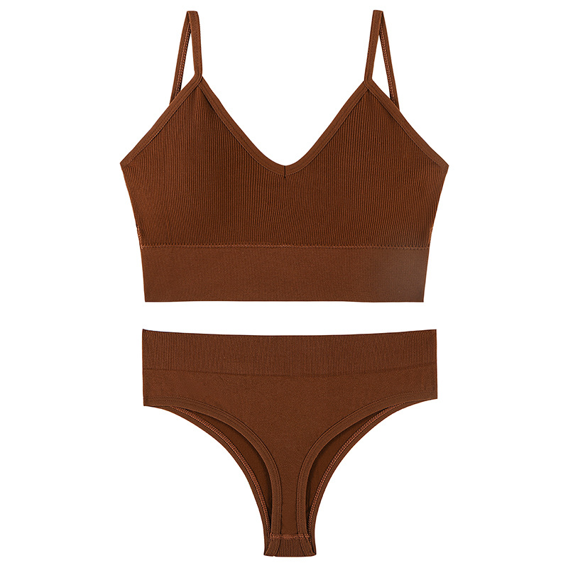  Women's Underwear Small Chest Push-up Thin Wireless Large Size Sports Sling Vest French Triangle Cup Bra Set