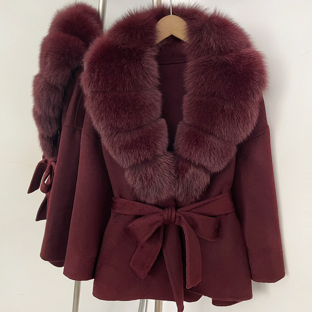 Wine Red Sleeveless Wool