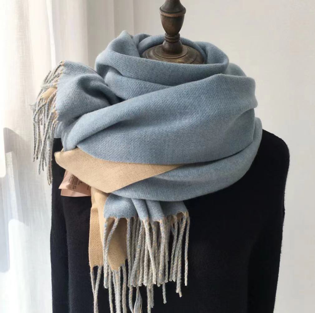  Double-sided Artificial Australian Wool Scarf Shawl