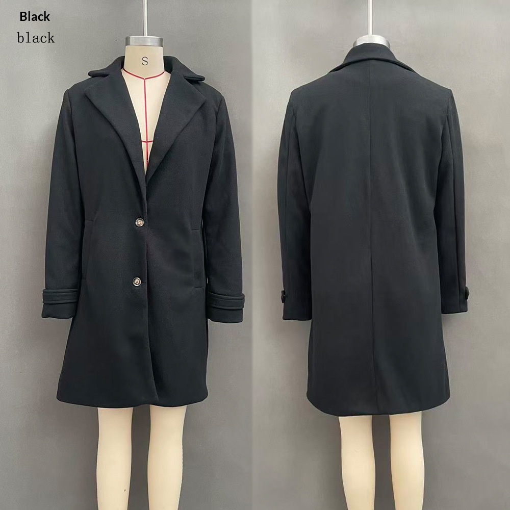  Retro Casual Mid-length Lapel Coat