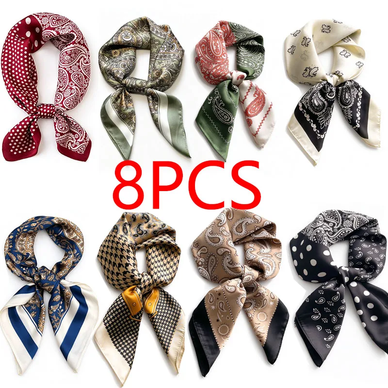  Luxury Silk Scarf Neckerchief Women's Silk Square Scarf Purse Scarf for Women Designer Silk Headscarf SJ01