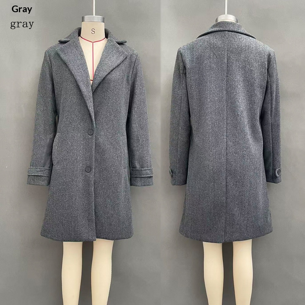  Retro Casual Mid-length Lapel Coat