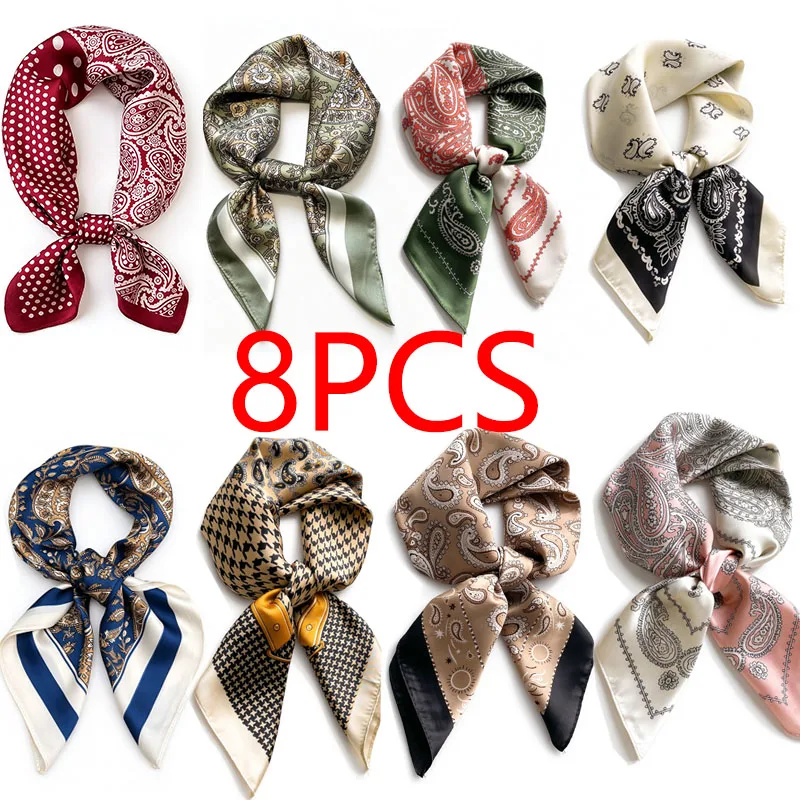  Luxury Silk Scarf Neckerchief Women's Silk Square Scarf Purse Scarf for Women Designer Silk Headscarf SJ01