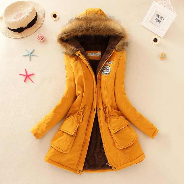  Women's long sleeve lamb wool cotton coat