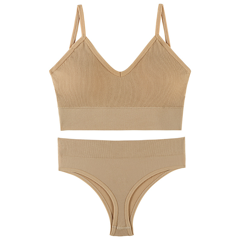  Women's Underwear Small Chest Push-up Thin Wireless Large Size Sports Sling Vest French Triangle Cup Bra Set