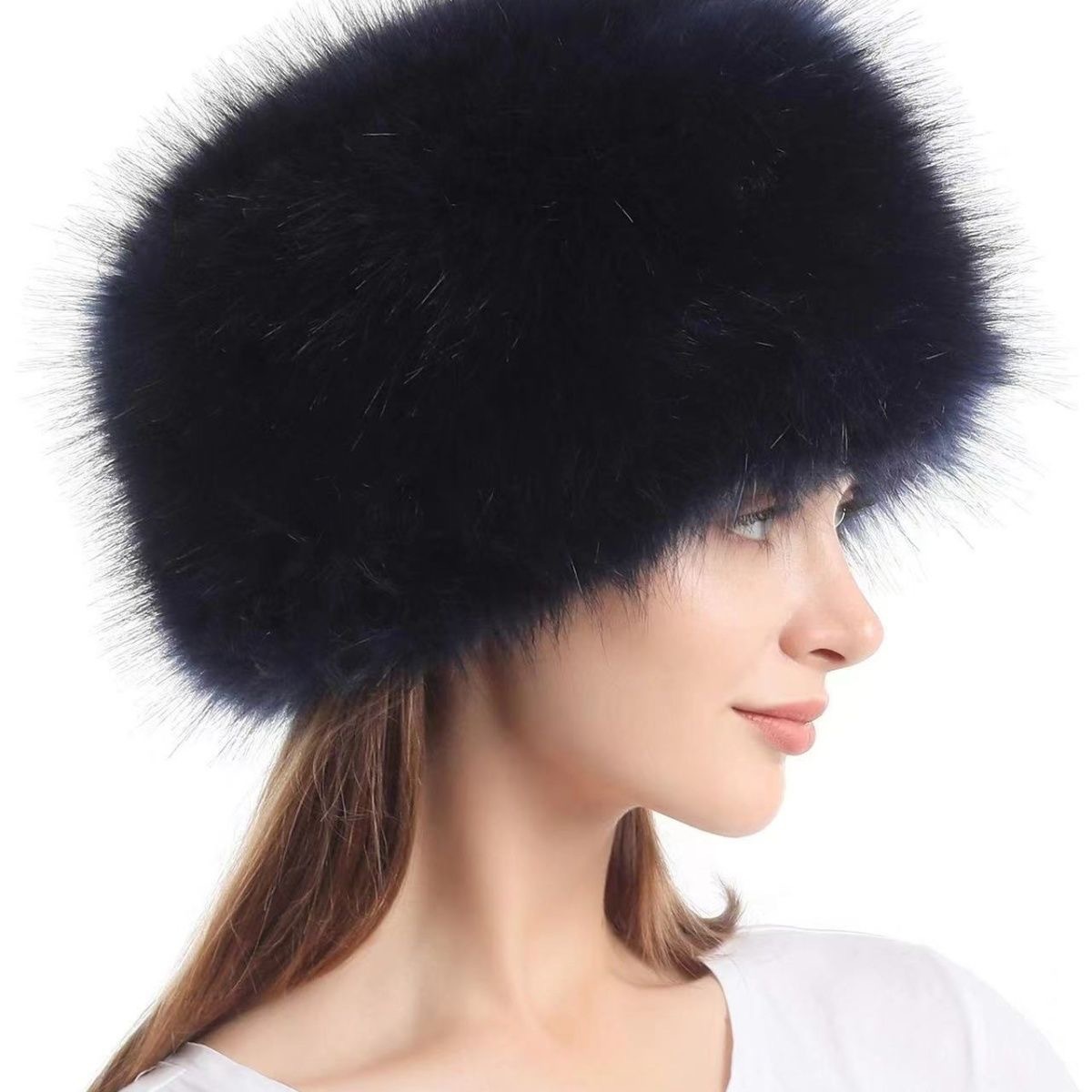 New Womens Winter Faux Fox-fur Thickened Warm Dome Hat