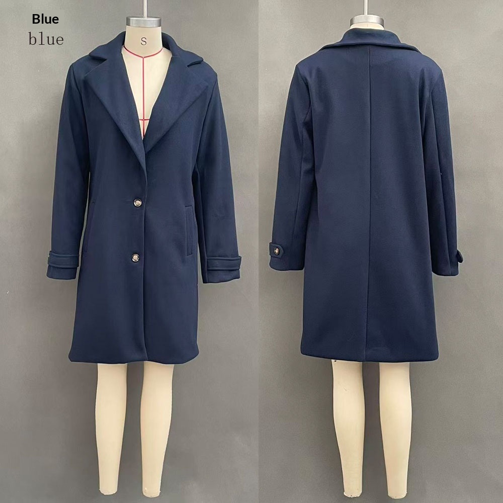  Retro Casual Mid-length Lapel Coat