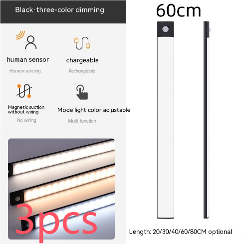  Smart Infrared Sensor Lamp Wireless Magnetic Long Cabinet Light With Rechargeable Hallway Wardrobe