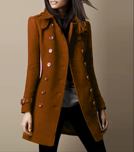  Simple And Fashionable Woolen Coat For Women