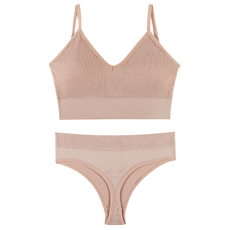  Women's Underwear Small Chest Push-up Thin Wireless Large Size Sports Sling Vest French Triangle Cup Bra Set