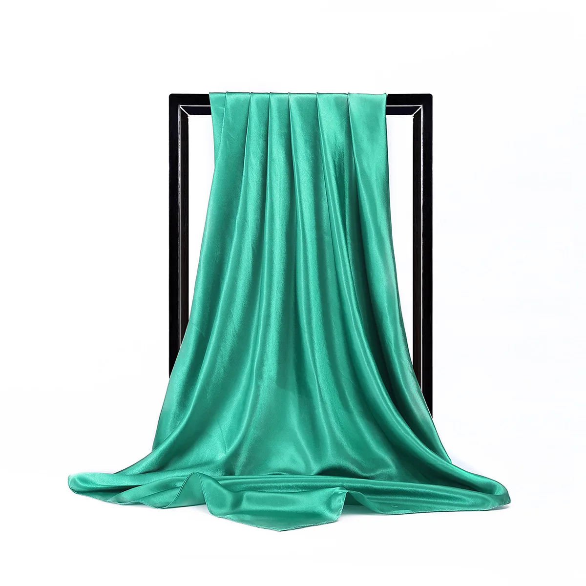  Luxury Brand Silk Scarf Women Satin Solid color Hijab Scarves Muslim Pareo Bandana Female Shawl Wrap Headband Foulard 90*90cm
