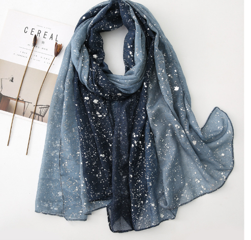  Hot Silver Gradient Personalized Scarf Thickened Warm Scarf Dual-use Shawl