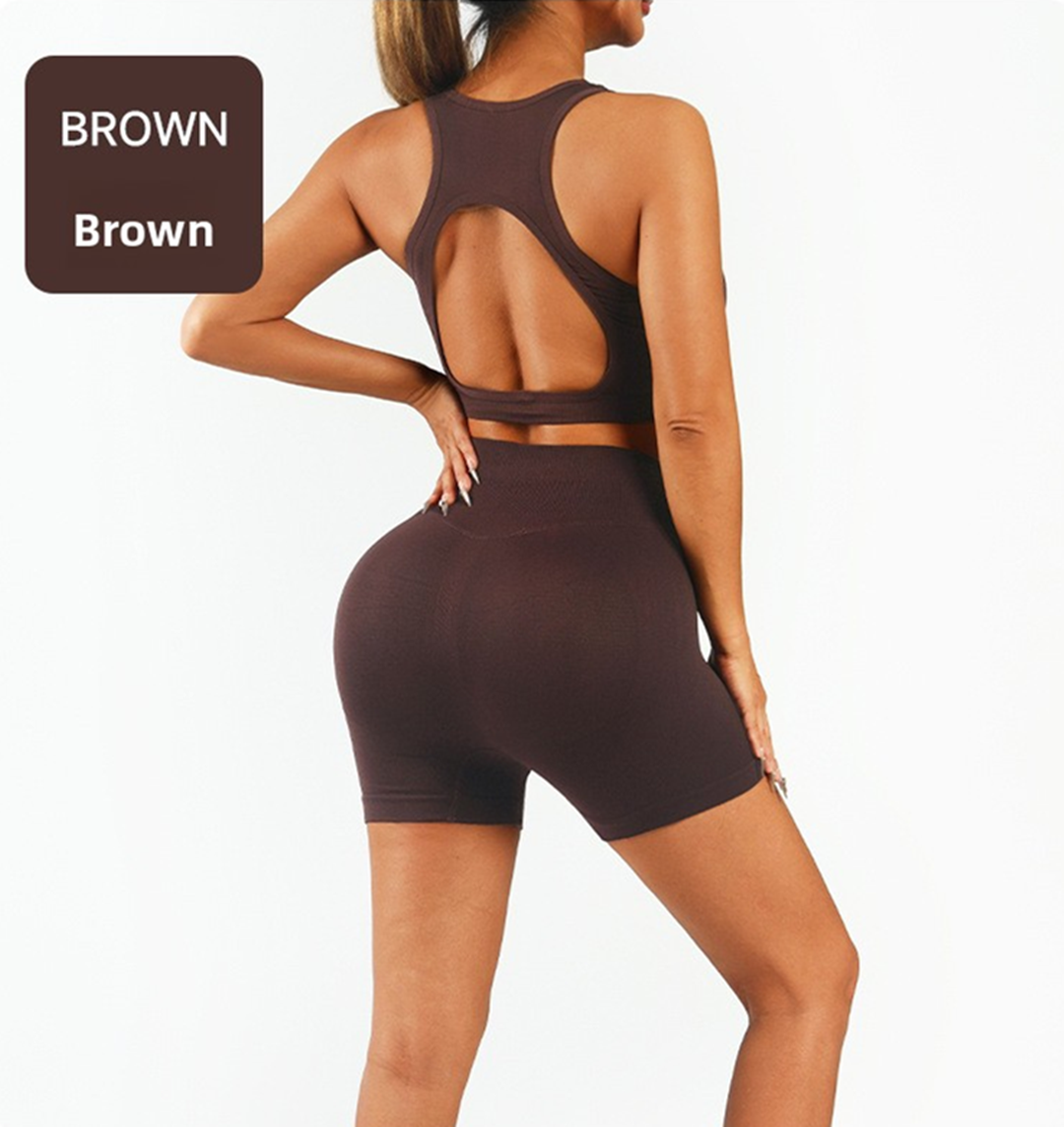  Workout Sets For Women 2 Piece High Waisted Seamless Leggings With Padded Stretchy Sports Bra Sets Gym Clothes