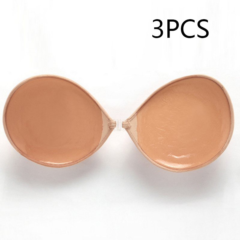  Breathable Seamless Push Up Strapless Invisible One Piece Silicone Bra