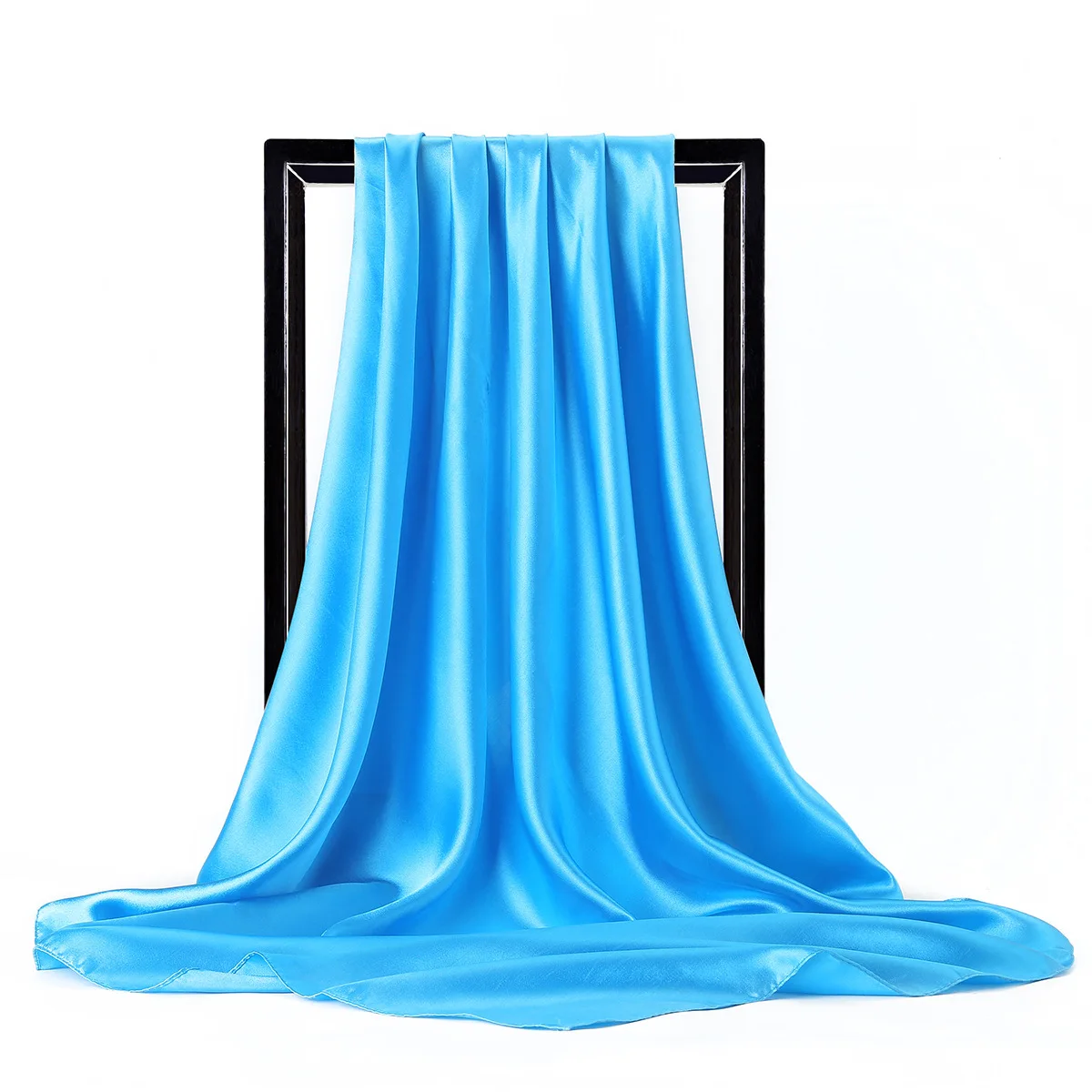  Luxury Brand Silk Scarf Women Satin Solid color Hijab Scarves Muslim Pareo Bandana Female Shawl Wrap Headband Foulard 90*90cm