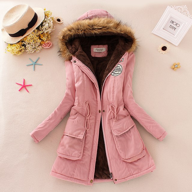  Women's long sleeve lamb wool cotton coat