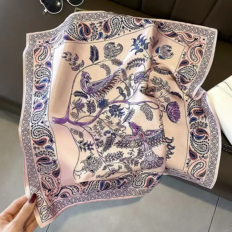  Women's Silk Scarf Bandana Luxury Square Scarf, 70CM Size, Fashion Scarf, Headscarf, Shawl, Headband, Ribbon
