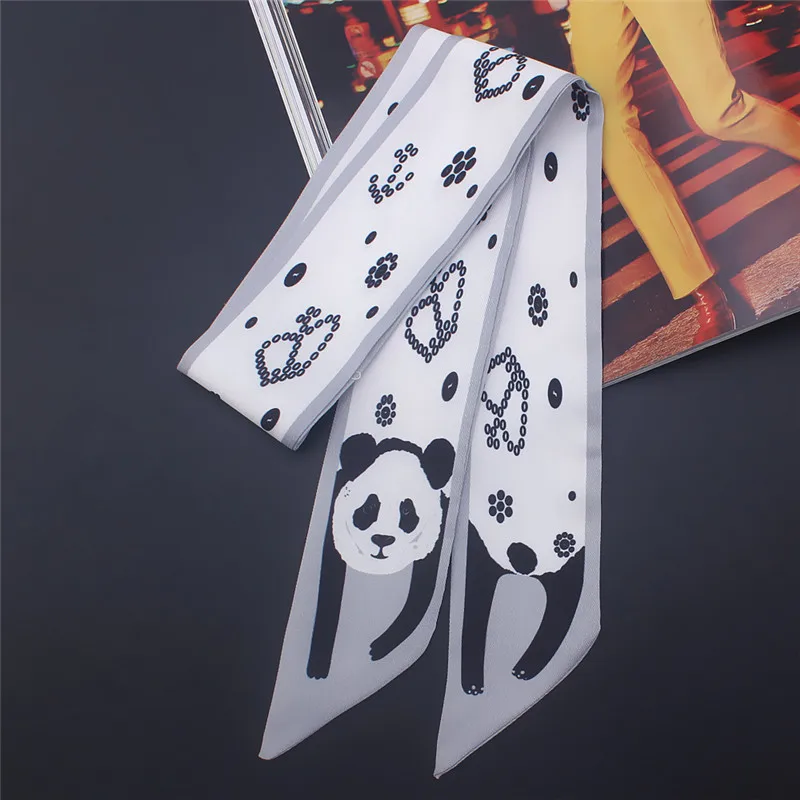  17 Colors Animal Print New Bag Skinny Silk Scarf For Women Luxury Brand Foulard Women Tie Fashion Head Scarves For Ladies