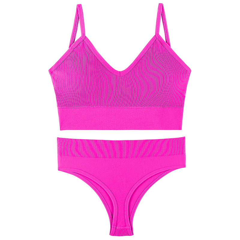  Women's Underwear Small Chest Push-up Thin Wireless Large Size Sports Sling Vest French Triangle Cup Bra Set