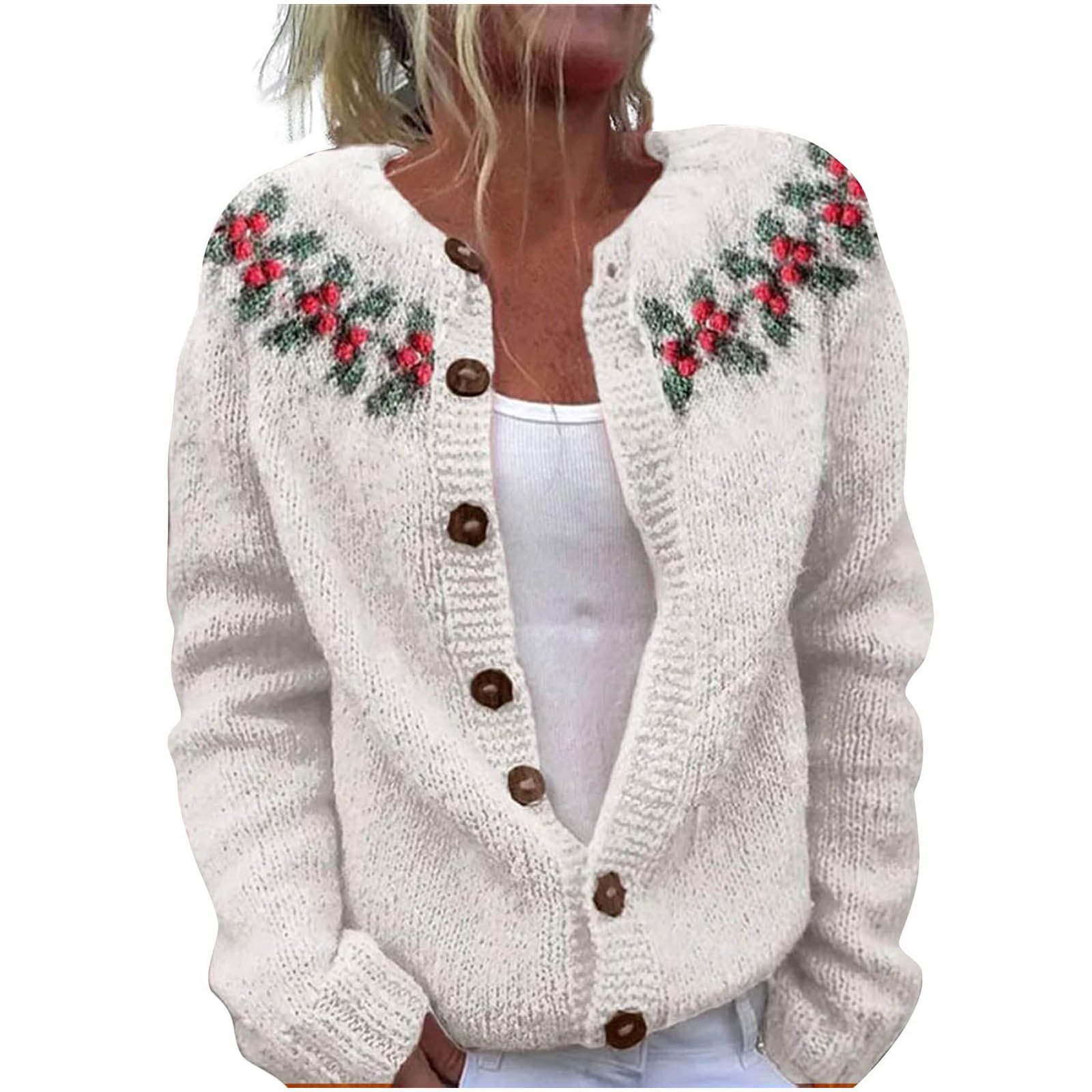 3D Digital Printing Cardigan Knitted Coat Imitation Sweaters Women's Clothing