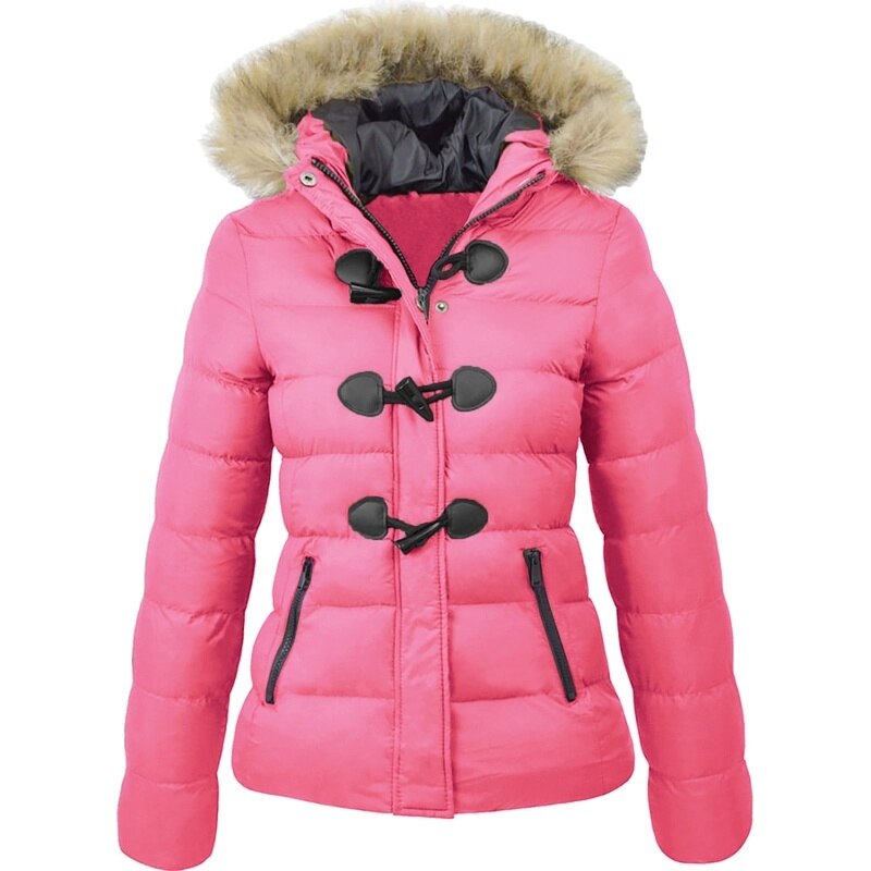  Horn buckle decoration women's cotton coat