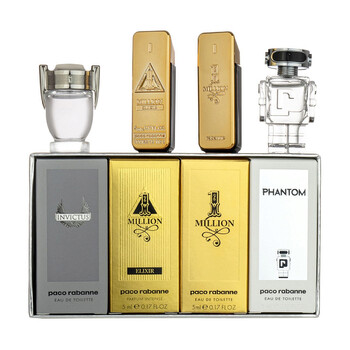 PACO RABANNE GIFT/SET PACO RABANNE4 PCS. 4X5ML ONE MILLION EAU DE TOILETTE + MILLION GOLD EAU DE PARFUM INTENSE + INVICTUS MEN. DESIGNER: PACO RABANN By PACO RABANNE For Men (Fragrance)