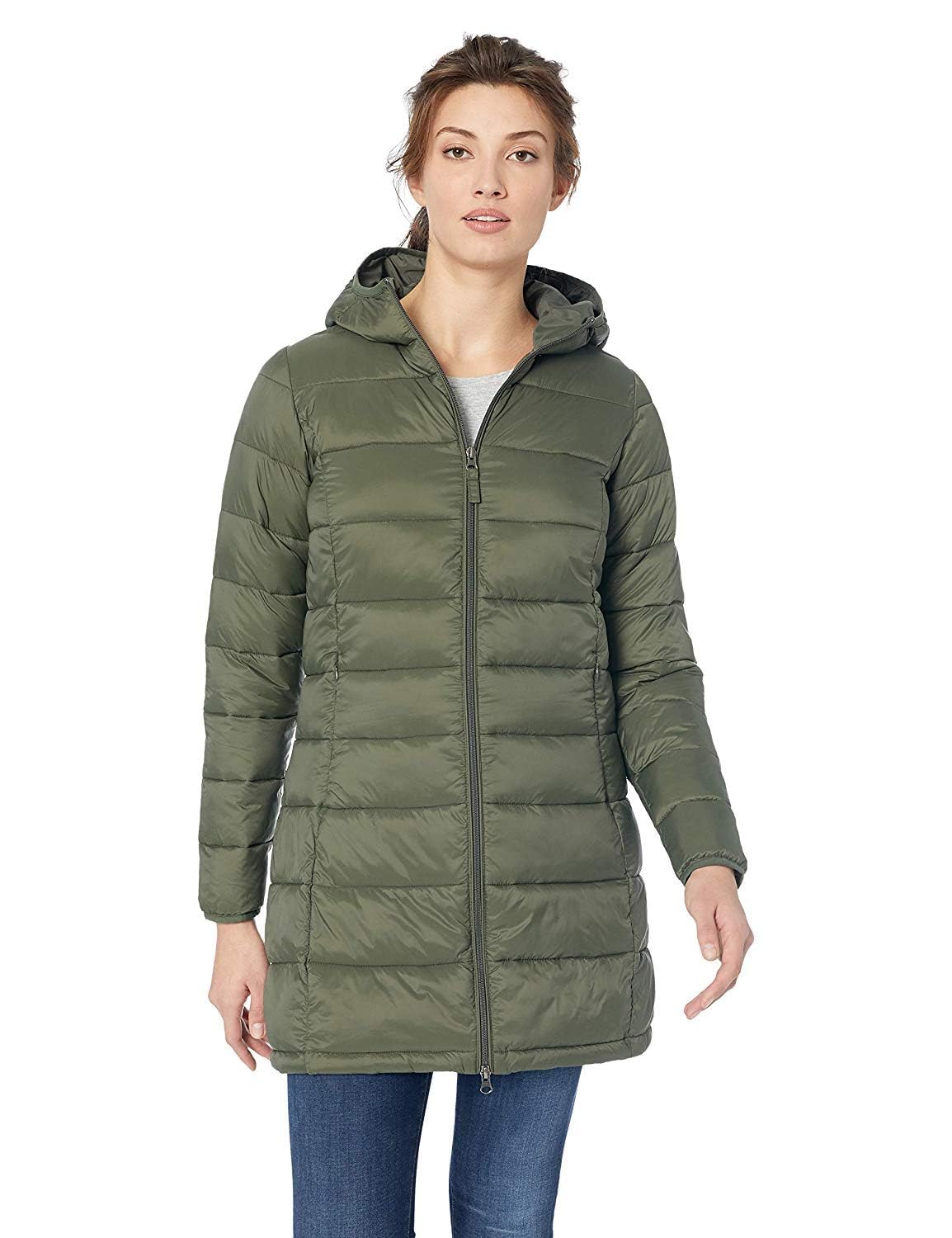  Women's Lightweight Water-Resistant Packable Hooded Puffer Coat