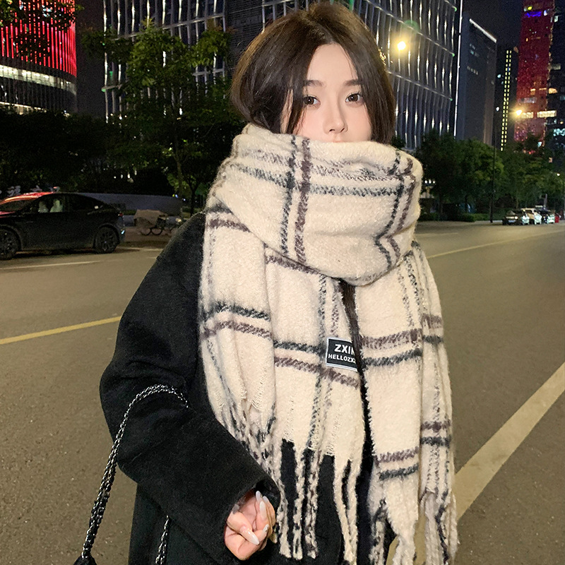  Fashion Scarf Casual Plaid Printed Warm Neck Protection Scarf