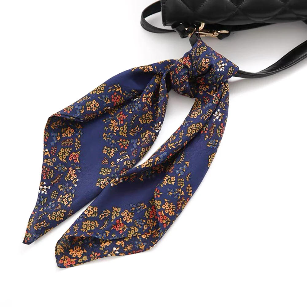  100% Pure Mulberry Silk Women Square Scarf Prints Headband Neckerchief Luxury Female Hair Ornament Female Bandana Scarves 53CM